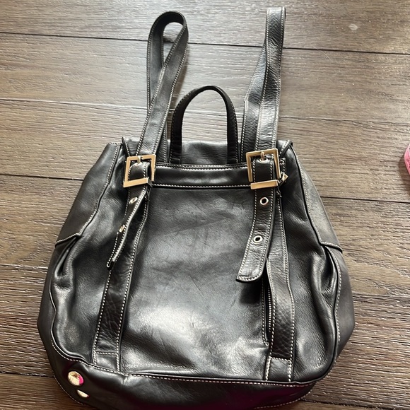 Perlina Black Soft Leather Backpack Bag main image 4